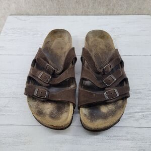 Birkenstock Florida Soft‎ Sandals Womens EUR 38 US 7-7.5 Brown Suede Leather